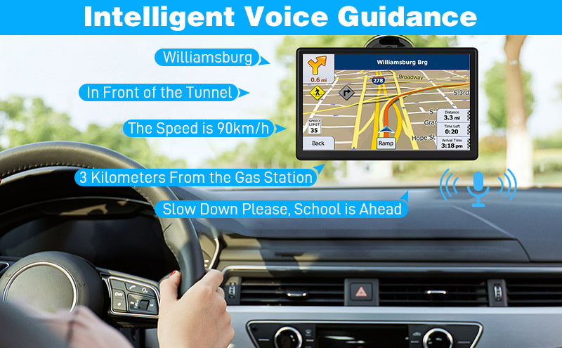 Innocruise X20 7-inch GPS Navigation with FM Transmitter, Global Map Navigation Optional, Multi-language Settings, MP3 Playback, Online Map Updates, for Cars/Van/Trucks