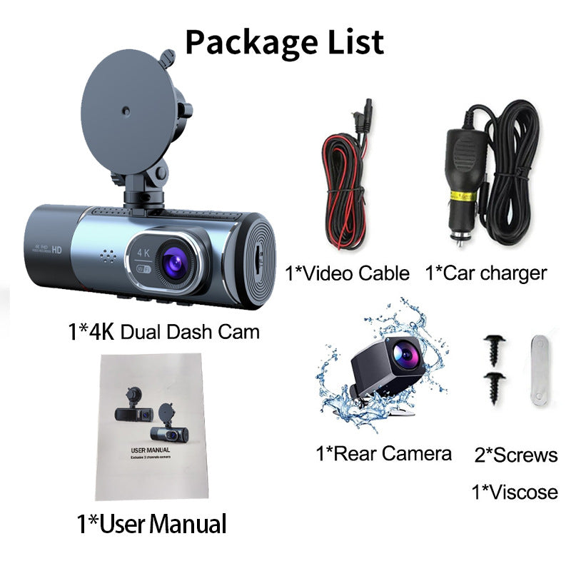 Innocruise Dashcam Car Front Rear 4K+ 1080P+ 1080P, Dash Cam Car Camera 3.18" IPS Screen, Free 128 GB Card, 5.8 GHz WiFi, GPS, 170° Wide Angle WDR, IR Night Vision