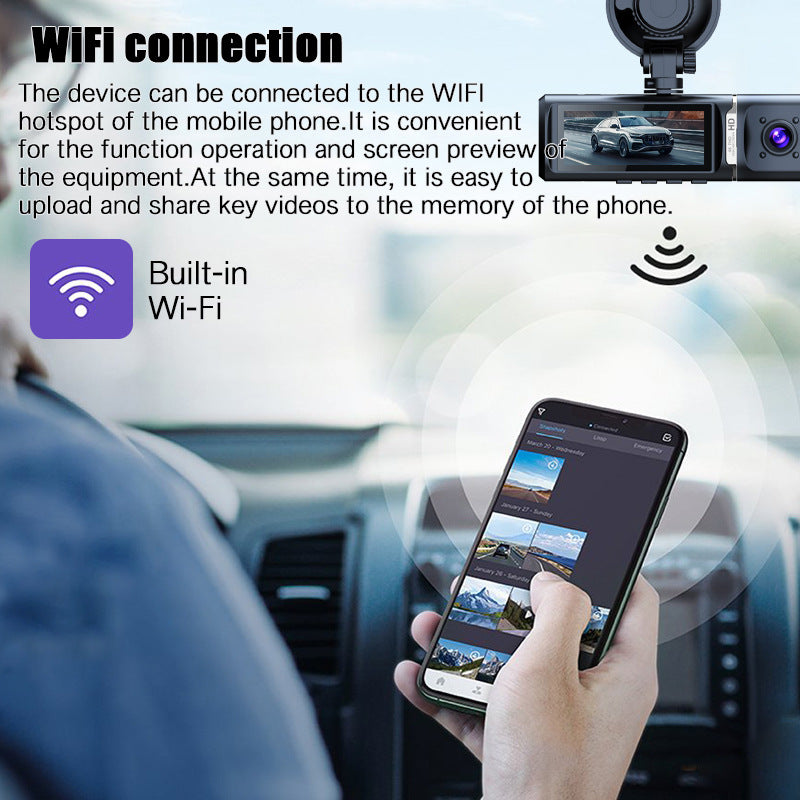 Innocruise Dashcam Car Front Rear 4K+ 1080P+ 1080P, Dash Cam Car Camera 3.18" IPS Screen, Free 128 GB Card, 5.8 GHz WiFi, GPS, 170° Wide Angle WDR, IR Night Vision