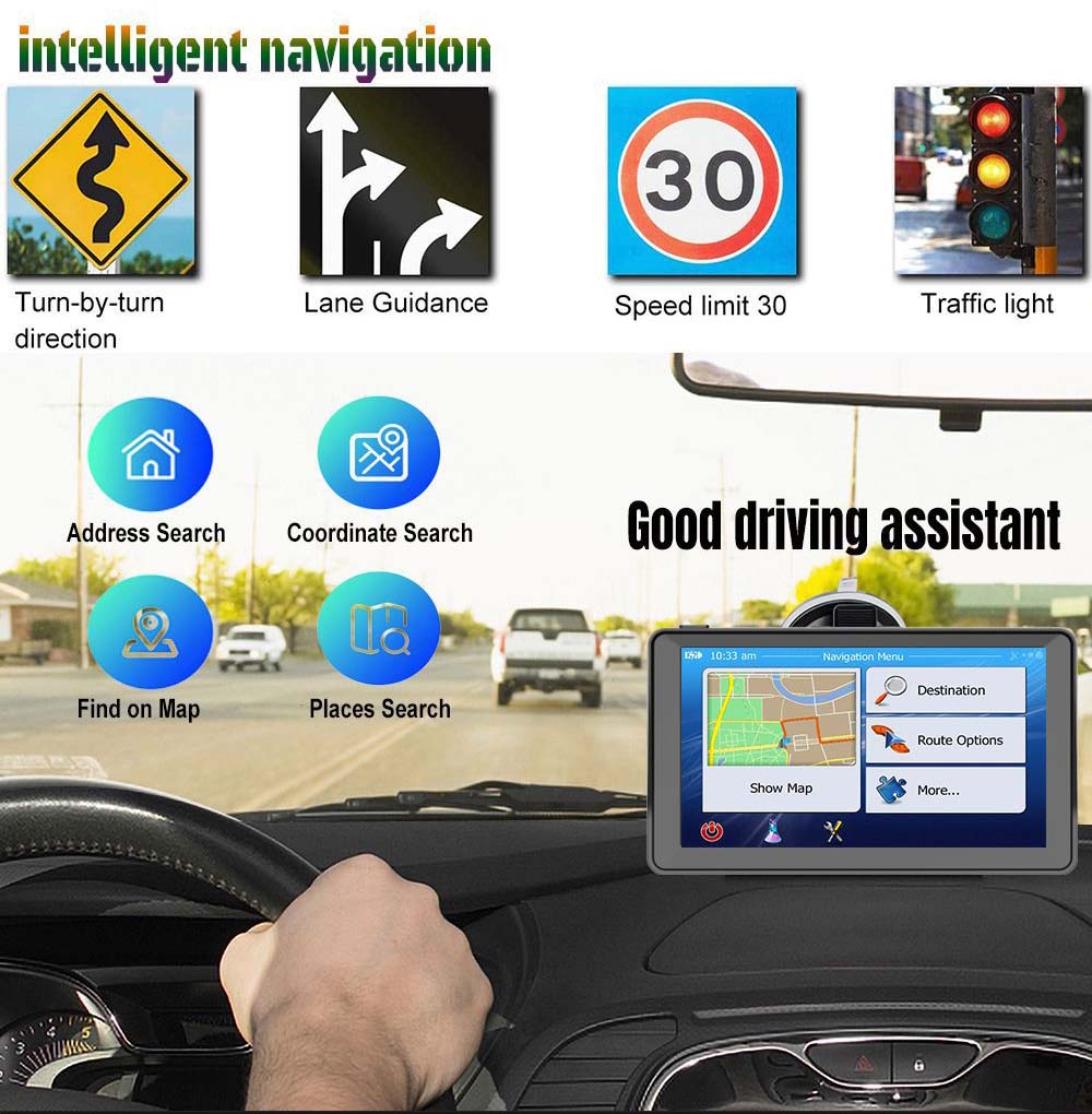 Innocruise X20H 7-inch GPS navigation devices for car/truck/camper 2025 with Europe map – voice guidance, POI & speed warning, lifetime free map updates