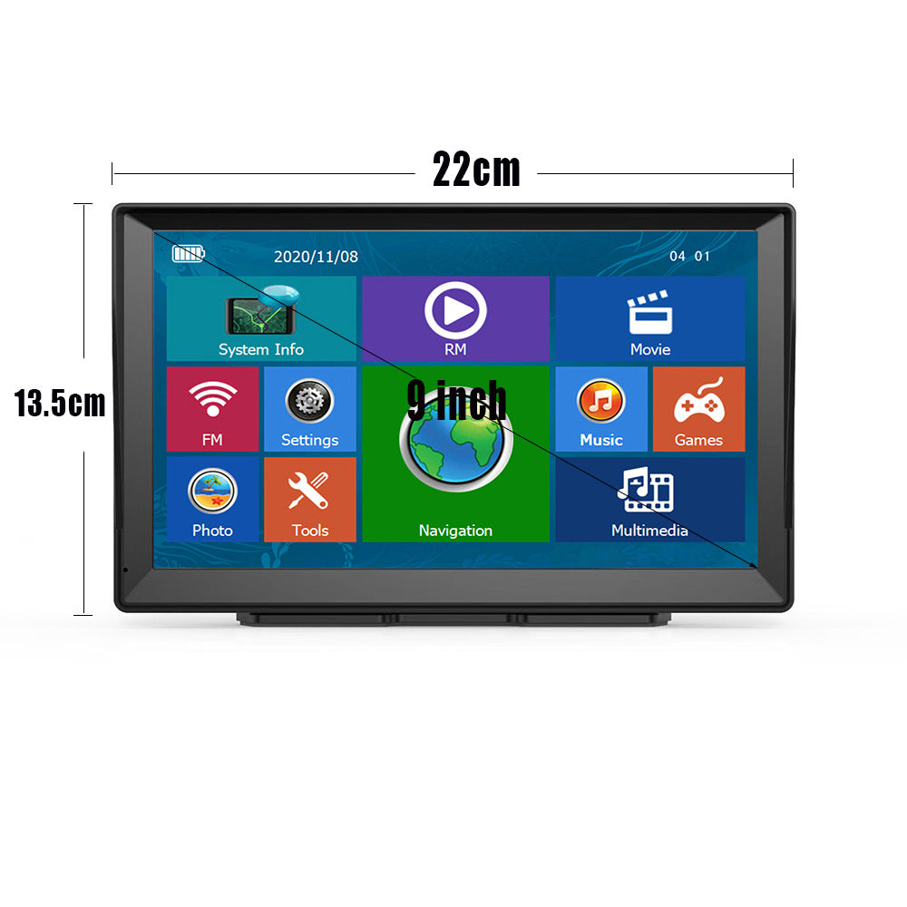 Innocruise X90 GPS navigation for cars, trucks, and motorcycles, with 2025 maps of Europe, a 9-inch car navigation system with free map updates, POI speed warnings, and voice guidance.