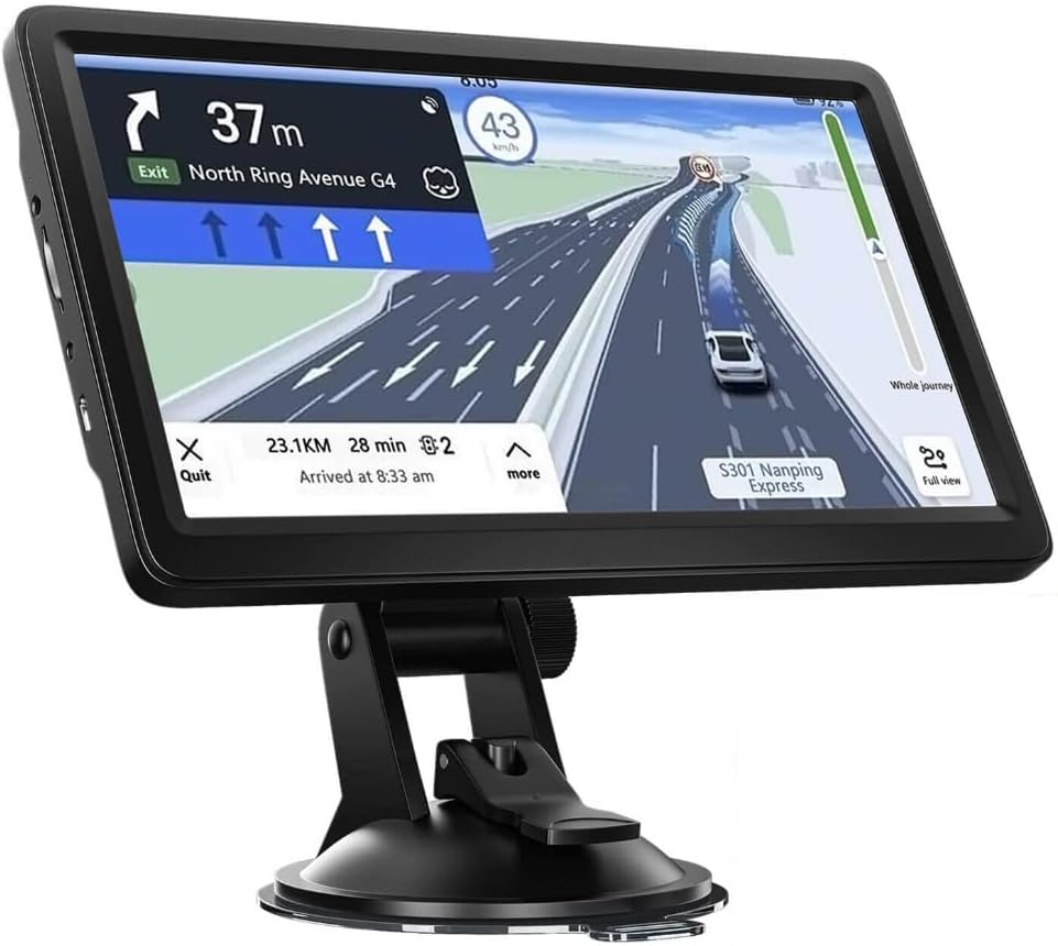 Innocruise X90 GPS navigation for cars, trucks, and motorcycles, with 2025 maps of Europe, a 9-inch car navigation system with free map updates, POI speed warnings, and voice guidance.